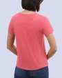 Camiseta lisa cuello redondo manga corta coral