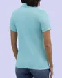 Blusa sport slim fit manga corta celeste