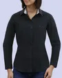 Blusa de vestir slim fit manga larga azul negra