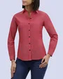 Blusa de vestir slim fit manga larga roja