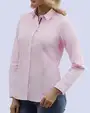 Blusa de vestir slim fit manga larga rosada