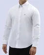 Camisa casual oxford manga larga blanca slim fit