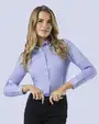 Blusa de vestir slim fit manga larga piqué celeste