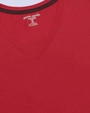 Camiseta lisa cuello v manga corta roja