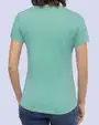Camiseta lisa cuello v manga corta turquesa