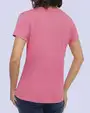 Camiseta lisa cuello v manga corta rosada