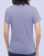 Camiseta lisa cuello v manga corta morada