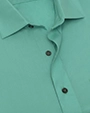 Camisa de vestir lisa verde manga larga slim fit