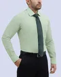 Camisa de vestir clásica manga larga verde slim fit