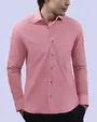 Camisa de vestir clásica rosada manga larga slim fit