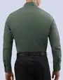 Camisa slim fit manga larga verde