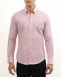 Camisa casual oxford rosada manga larga slim fit