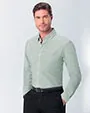 Camisa casual oxford verde manga larga slim fit