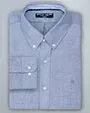 Camisa casual oxford celeste manga larga slim fit