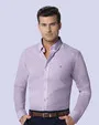 Camisa casual oxford lila manga larga slim fit