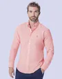 Camisa casual oxford coral manga larga slim fit