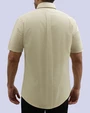 Camisa casual oxford rosada manga corta slim fit