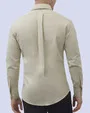 Camisa casual oxford beige manga larga slim fit