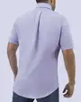 Camisa casual oxford lila manga corta slim fit