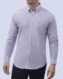 Camisa casual oxford lila manga larga slim fit