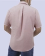 Camisa casual oxford rosada manga corta slim fit