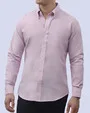 Camisa casual oxford lila manga larga slim fit