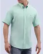 Camisa casual oxford verde manga corta slim fit