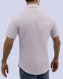 Camisa casual oxford lila manga corta slim fit
