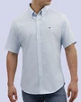 Camisa casual oxford celeste manga corta slim fit