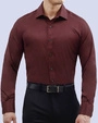 Camisa de vestir stretch textura vino manga larga
