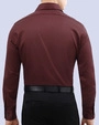 Camisa de vestir stretch textura vino manga larga
