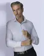 Camisa de vestir stretch textura blanca manga larga