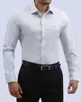 Camisa de vestir stretch textura blanca manga larga