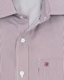 Camisa de vestir slim fit mini rayada vino bambú stretch