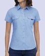 Blusa casual manga corta performance celeste