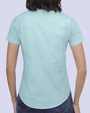 Blusa casual manga corta performance celeste