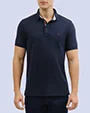 Camisa sport lisa slim fit manga corta cooling tech azul