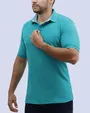 Camisa sport lisa slim fit manga corta cooling tech aqua