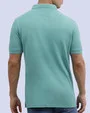 Camisa sport lisa slim fit manga corta cooling tech turquesa
