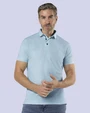 Camisa sport lisa slim fit manga corta cooling tech celeste