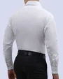 Camisa print stretch in organic bambú slim fit blanco