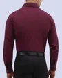 Camisa print stretch in organic bambú slim fit vino