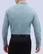 Camisa vestir cuadro slim fit manga larga turquesa