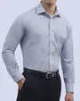 Camisa vestir raya slim fit manga larga azul