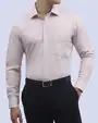 Camisa vestir raya slim fit manga larga lila