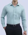 Camisa vestir rayas slim fit manga larga verde