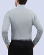 Camisa de vestir estampada gris manga larga slim fit