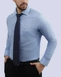 Camisa de vestir diseño jackard azul manga larga slim fit