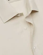 Camisa de vestir estampada beige manga corta slim fit