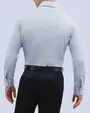 Camisa de vestir textura manga larga slim fit celeste
